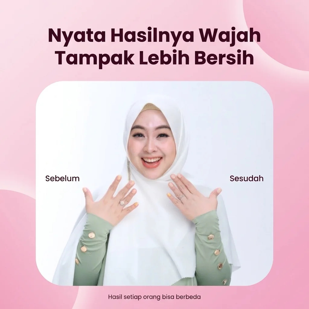 Ilustrasi Nyata Hasilnya Wajah Tampak Lebih Bersih untuk Amura Spotless Radiance Dark Spot Treatment solusi Ampuh untuk Fl...