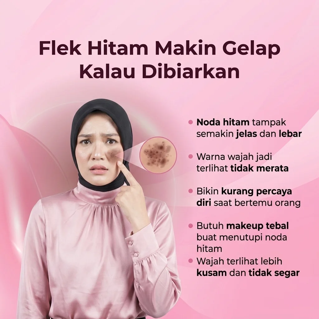 Ilustrasi Flek Hitam Makin Gelap Kalau Dibiarkan untuk Amura Spotless Radiance Dark Spot Treatment solusi Ampuh untuk Flek...